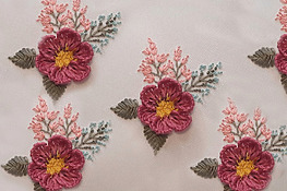 3D embroidered flowers