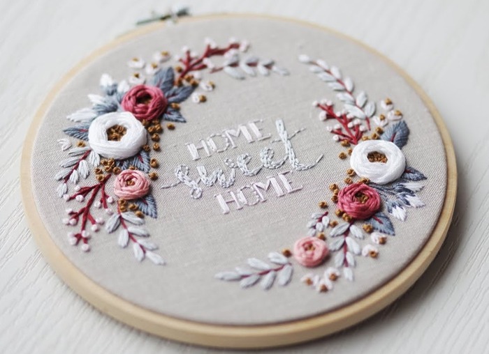 Hand embroidery - Home Sweet Home