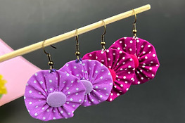 DIY colorful fabric earrings