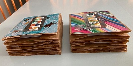 DIY paper bag scrapbook with pockets