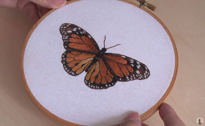 realistic butterfly hand embroidery