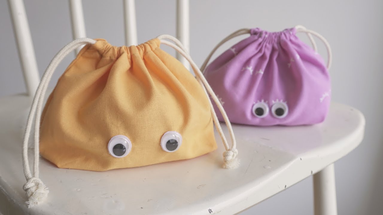 Googly eye drawstring bag tutorial Crafts on display