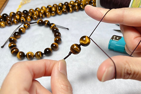 beautiful DIY adjustable bracelet with braided cord and beads