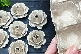 DIY upcycled carton egg flowers