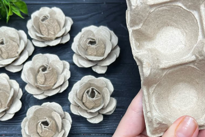 DIY upcycled carton egg flowers