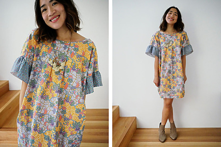 free ruffle sleeve dress sewing pattern