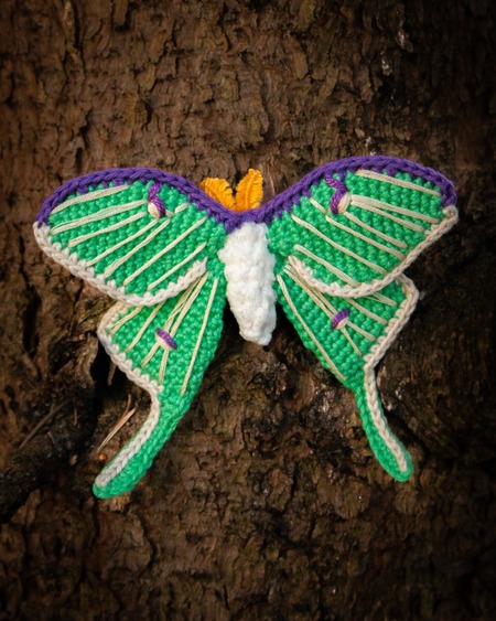 Crochet your own Luna Moth with this beautiful and easy pattern