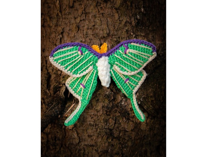 crochet Luna Moth butterfly