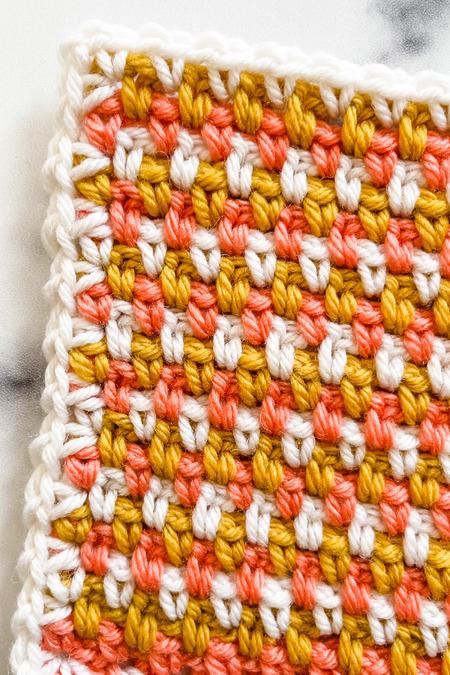 How to crochet the tri-color linen stitch