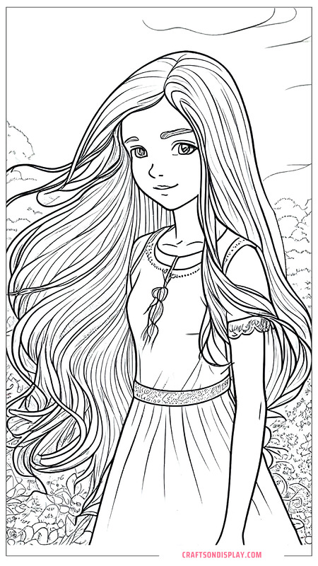 Cute girl with long hair - Crafts on display