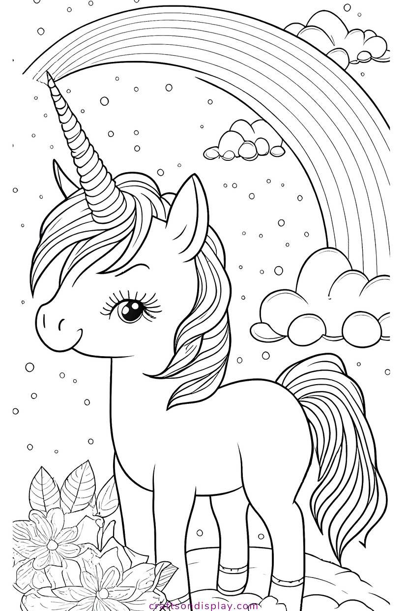 Cute unicorn and rainbow - Crafts on display