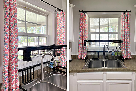 DIY Kitchen Curtains with Iron-On Tape and Clip Rings