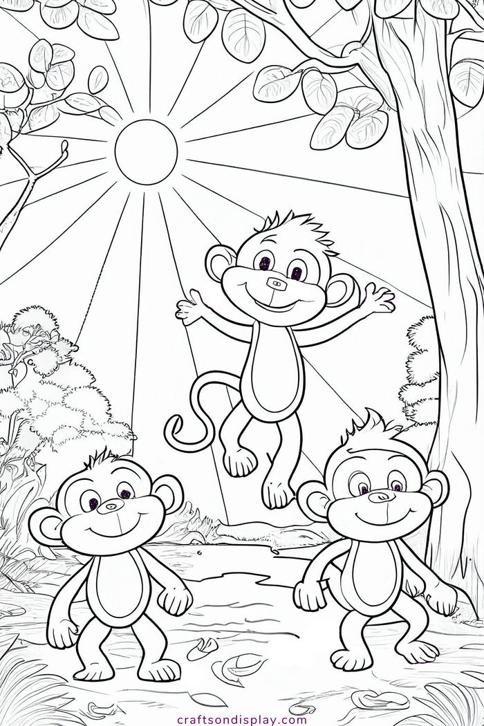 Monkeys in the jungle - Crafts on display