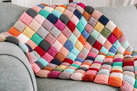 Crochet Puff Quilt – free beginner pattern