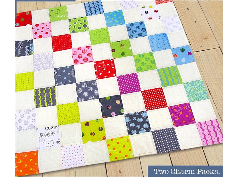 Double charm pack baby quilt tutorial Crafts on display