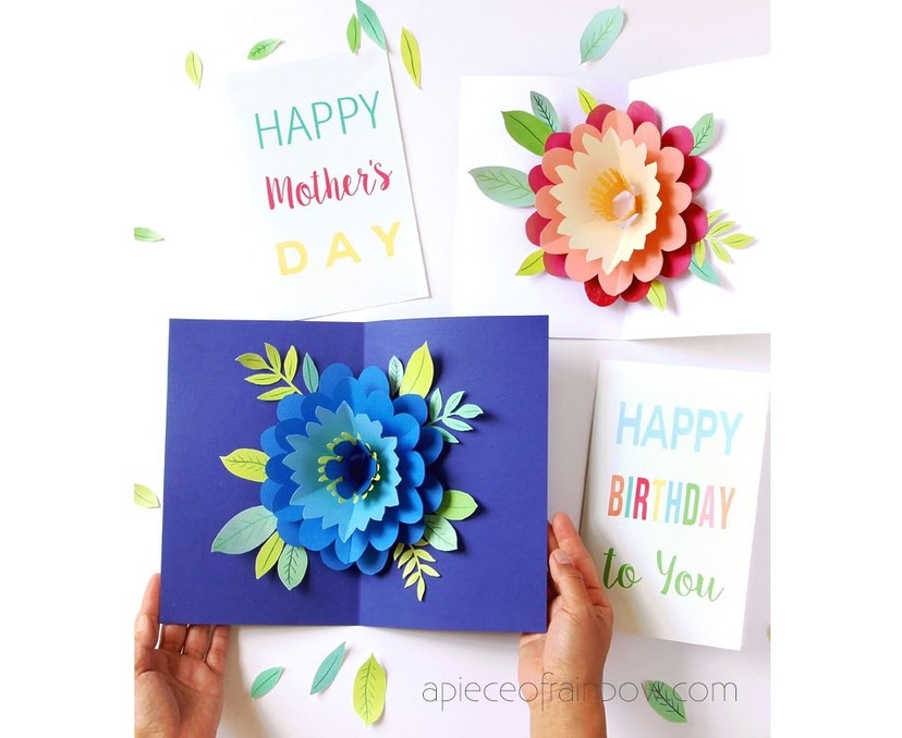 Diy Happy Mothers Day Card With Pop Up Flower Crafts On Display