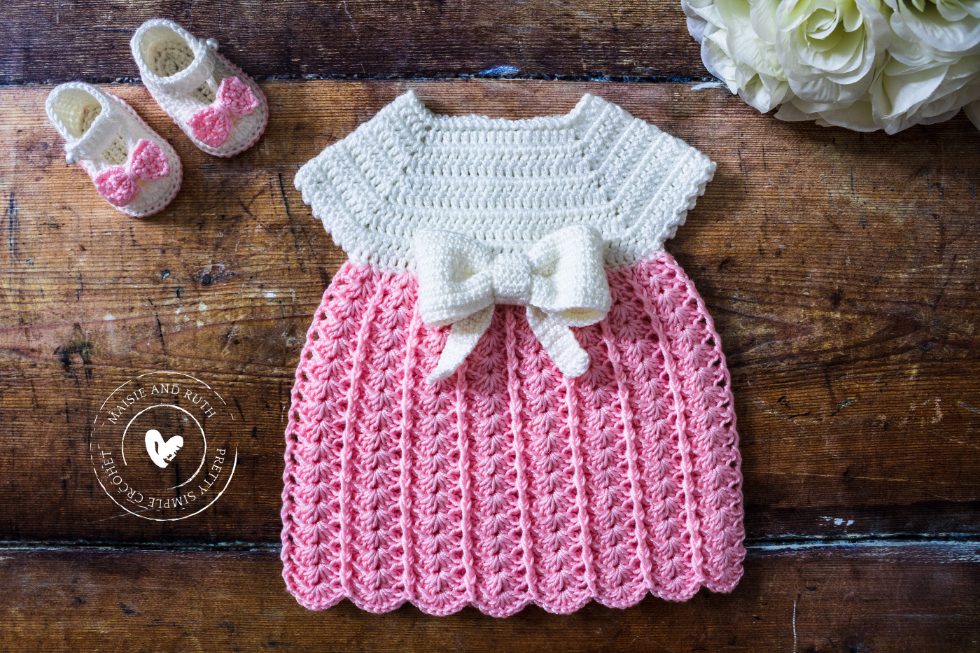 Hello Baby Abito Battesimo Bimba In Cotone Fatto A Mano - Vestito Rosso Con Gonna Tulipano, Taglia 12-18 Mesi