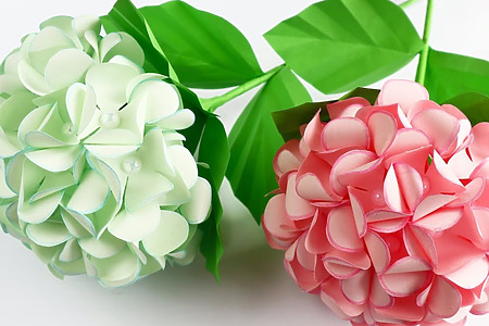 3D paper hydrangeas tutorial