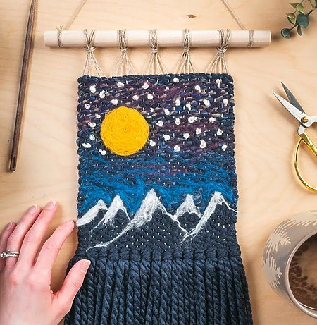 Starry night landscape weaving tutorial