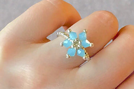 DIY flower beaded ring