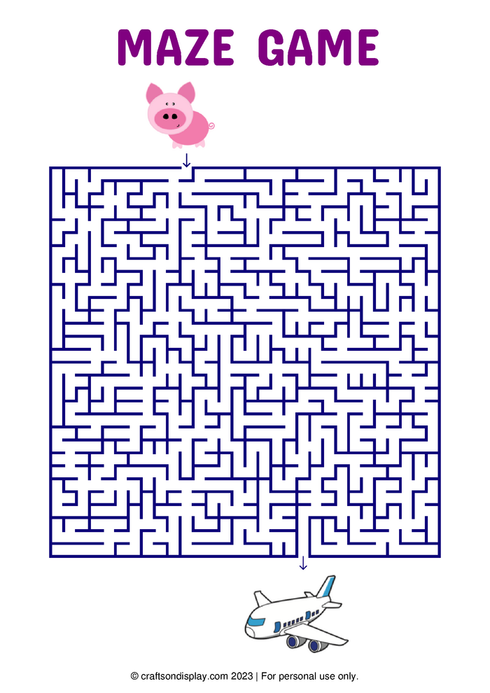 Free printable mazes Crafts on display