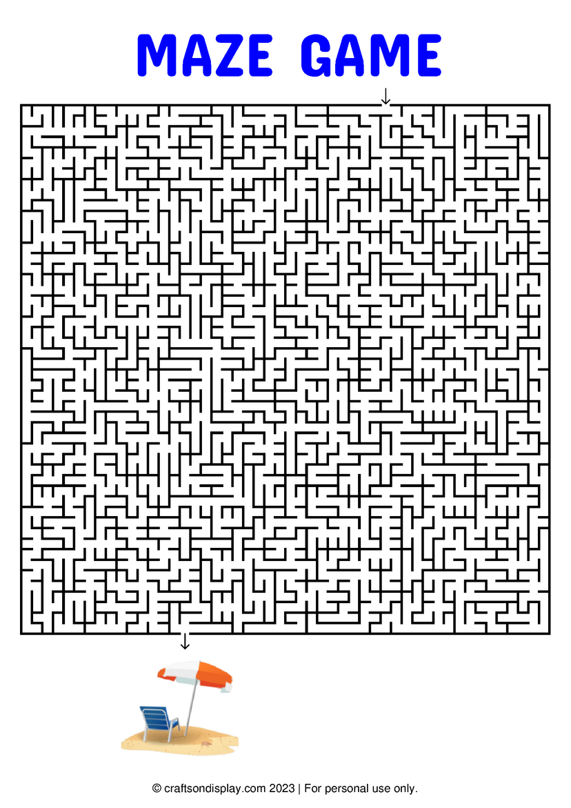 Difficult mazes (ages 13+) - Crafts on display
