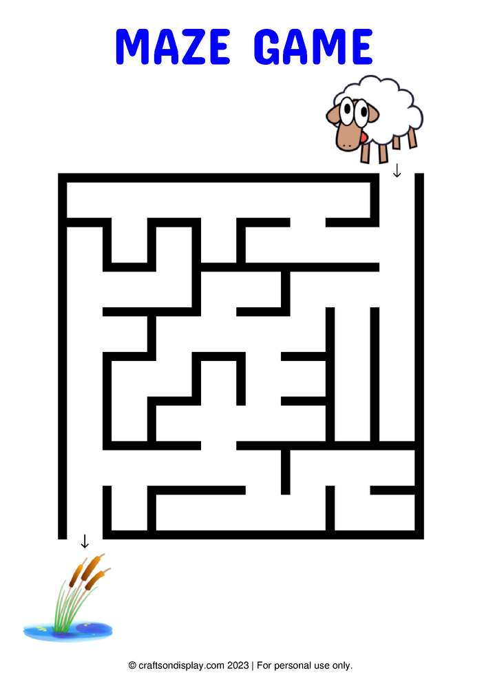 Free printable mazes Crafts on display