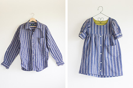 turn a men's shirt into a girl's dress - sewing tutorial
