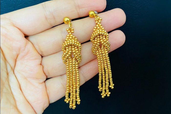 DIY long beaded earrings