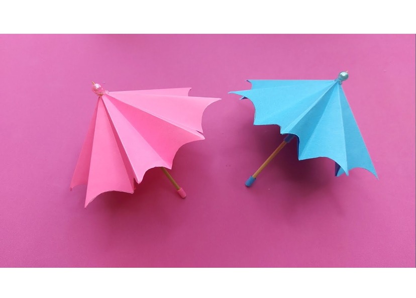How to make a paper umbrella that opens and closes Crafts on display