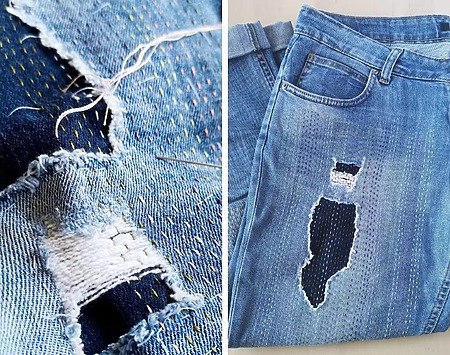 How to mend holes in jeans by hand. A simple method