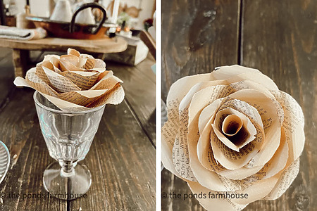 How to make vintage paper flowers with book pages
