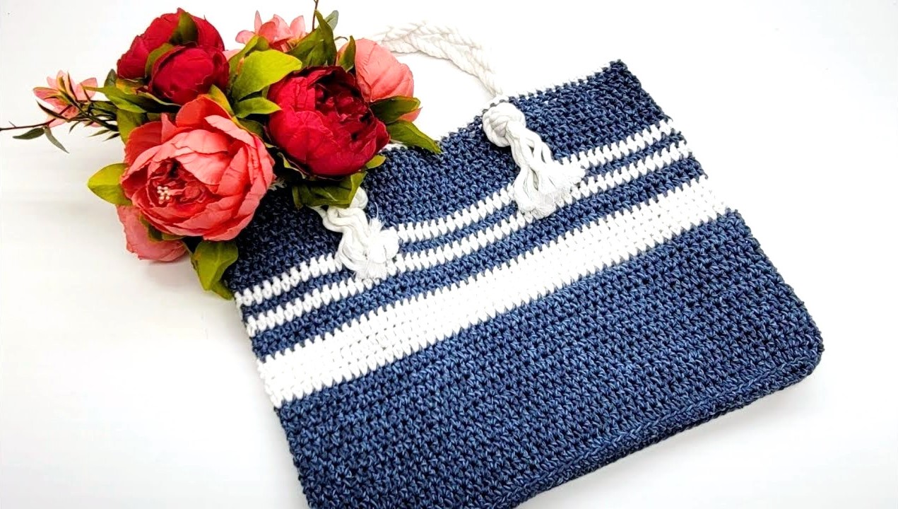 Easy crochet beach bag tutorial for beginners Crafts on display