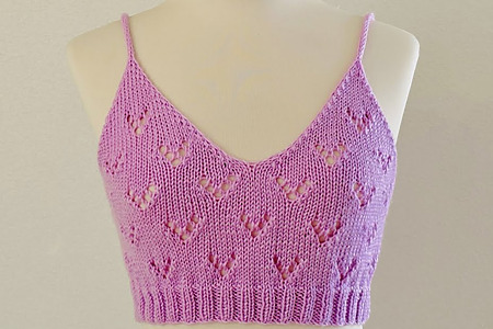 Free Knit Summer Top Pattern – Cute Heart Lace Design