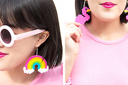 DIY perler bead statement earrings