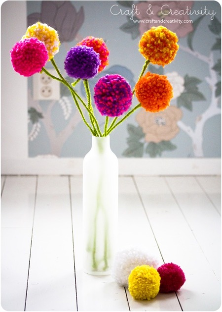 How to make pom pom flowers tutorial