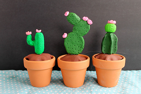 DIY clay cactus for home decor