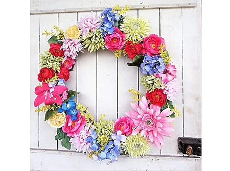 Floral multi-color summer wreath tutorial