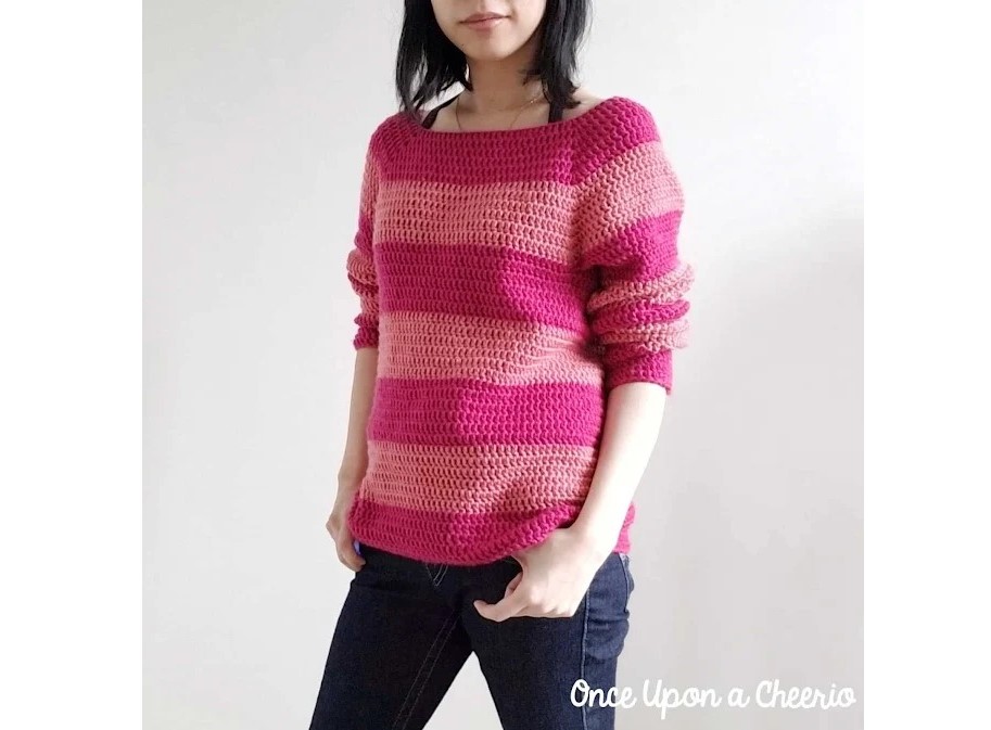 Free striped sweater crochet pattern Crafts on display