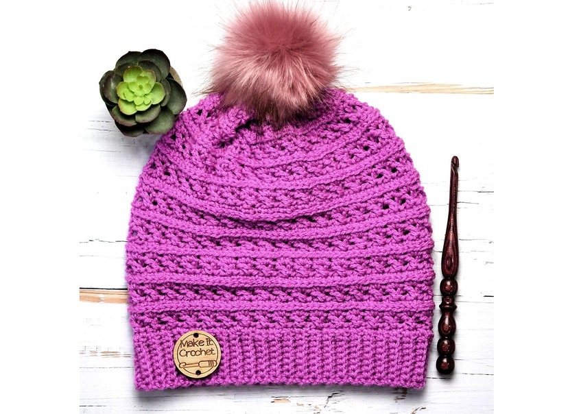 Lightweight crochet beanie (free pattern) - Crafts on display