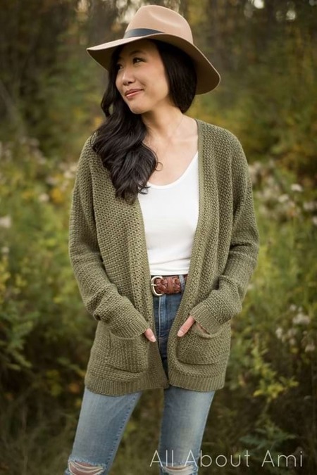 Elegant Crochet Cardigan Pattern Free Textured DK Yarn Cardigan