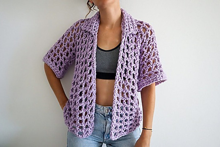 DIY chunky mesh overshirt - free crochet pattern