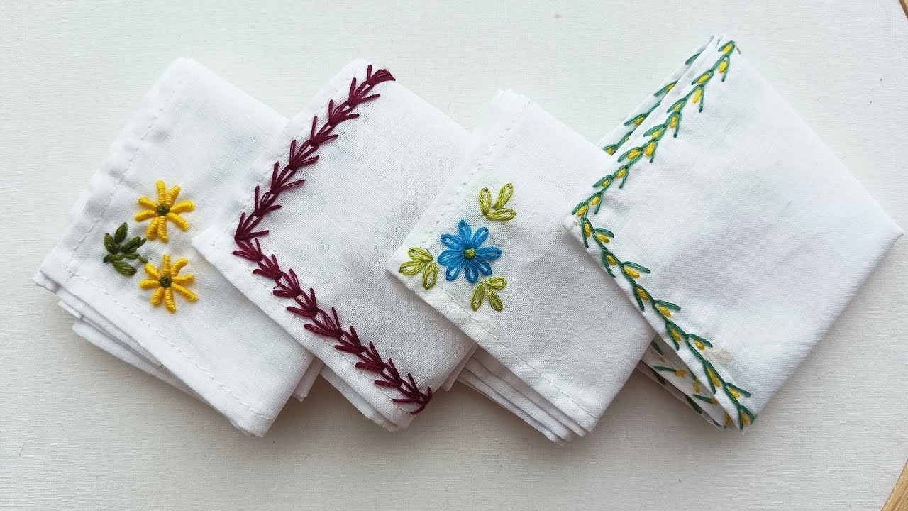 Easy handkerchief hand embroidery tutorial - Crafts on display