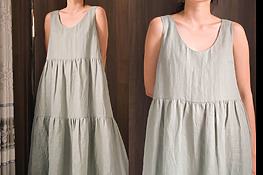 DIY linen maxi dress