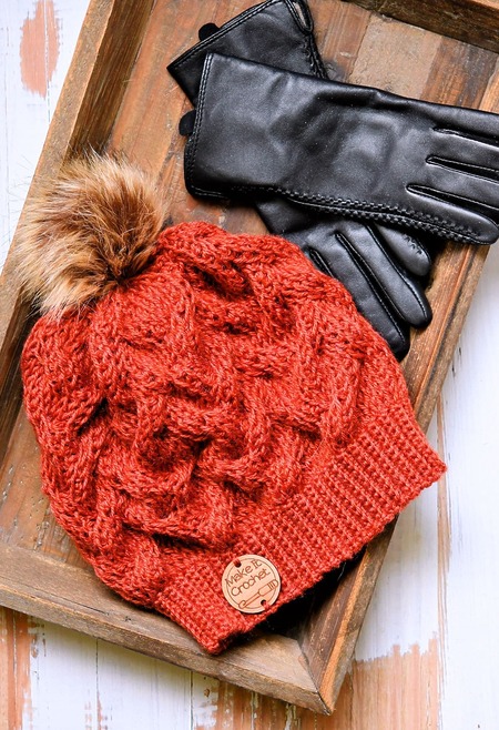 Tunisian crochet cable beanie (free pattern)