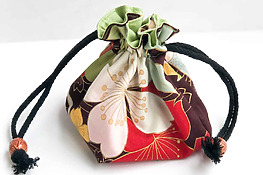 small square bottom drawstring bag