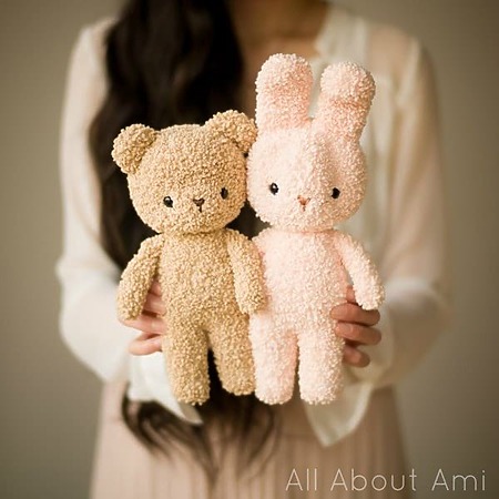 Cuddly crochet teddy and bunny &ndash; boucle yarn plushies free pattern
