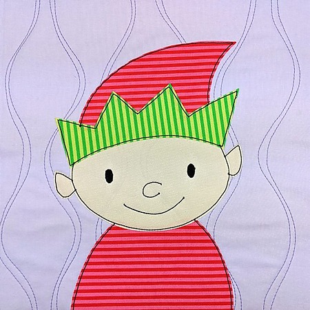 Free Christmas elf applique sewing pattern
