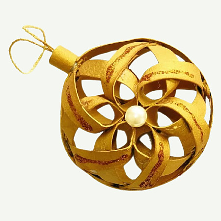 DIY Christmas ball ornament from toilet paper rolls