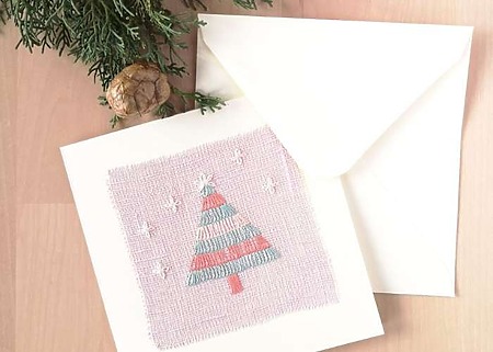 Christmas card with hand embroidery tutorial